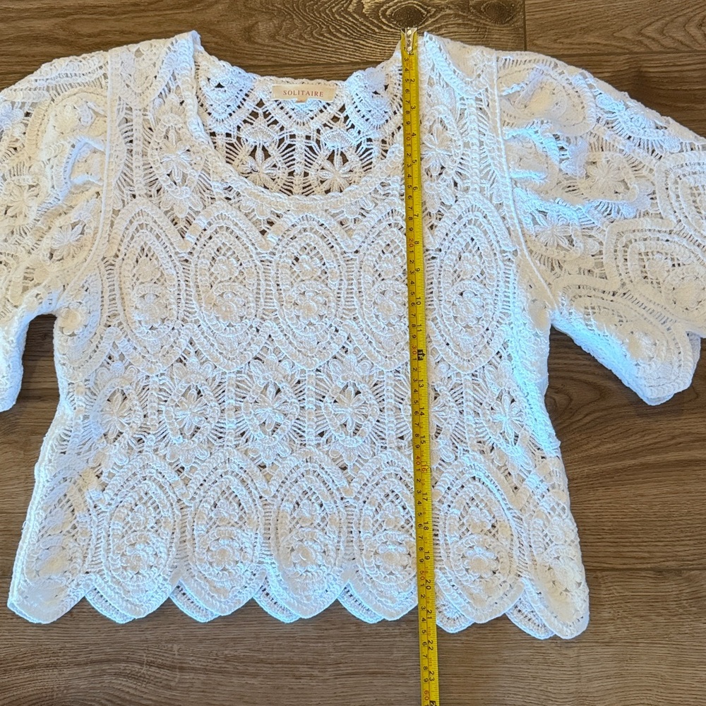 Solitaire Ivory Crochet Pattern sweater - Picture 6 of 10